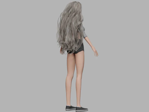 Basic young woman V34153 3D Model