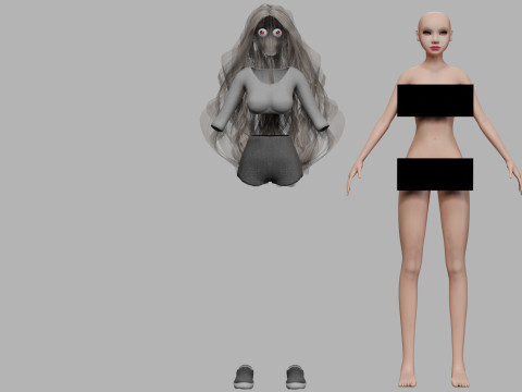 Basic young woman V34153 Modèle 3D