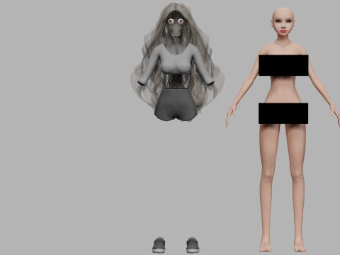 Basic young woman V34153 3D Model
