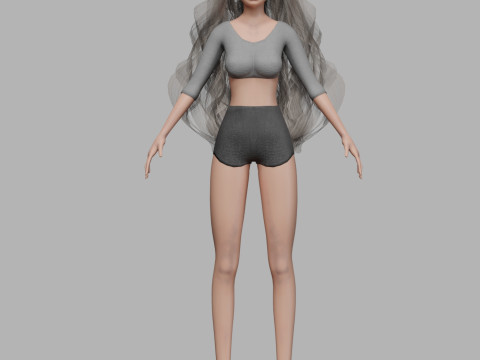Basic young woman V34153 Modèle 3D