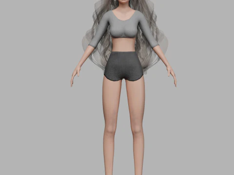 Basic young woman V34153 3D Model