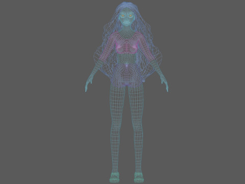 Basic young woman V34153 Modèle 3D