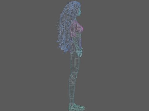 Basic young woman V34153 Modèle 3D