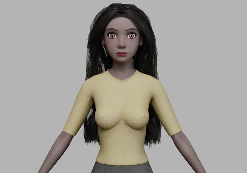 Black cartoon woman V32381 Modelo 3D .c4d .max .obj .3ds .fbx .stl .blend 
