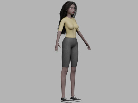 Black cartoon woman V32381 Modelo 3D