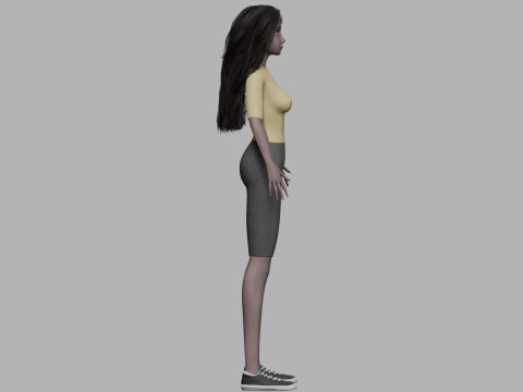 Black cartoon woman V32381 Modelo 3D