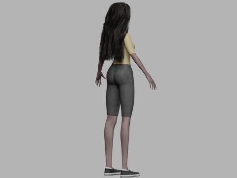 Black cartoon woman V32381 Modelo 3D
