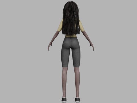 Black cartoon woman V32381 Modelo 3D