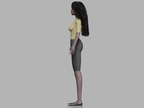 Black cartoon woman V32381 Modelo 3D