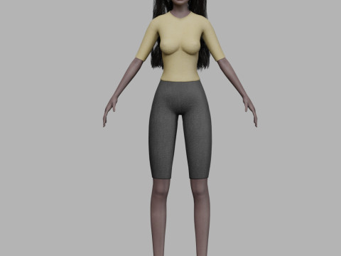 Black cartoon woman V32381 Modelo 3D
