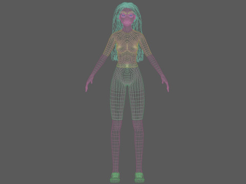 Black cartoon woman V32381 Modelo 3D