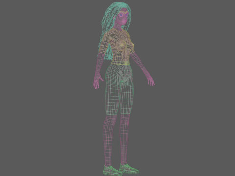 Black cartoon woman V32381 Modelo 3D