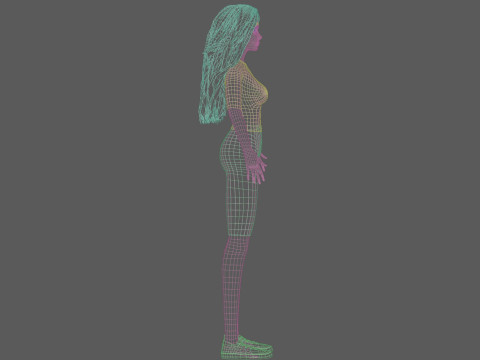 Black cartoon woman V32381 Modelo 3D