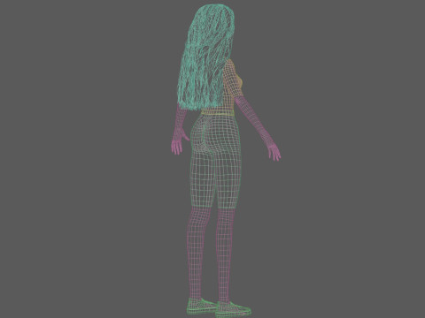 Black cartoon woman V32381 Modelo 3D