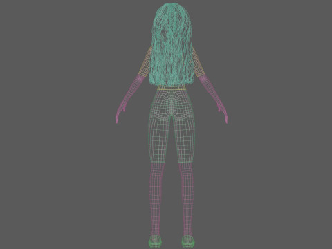 Black cartoon woman V32381 Modelo 3D