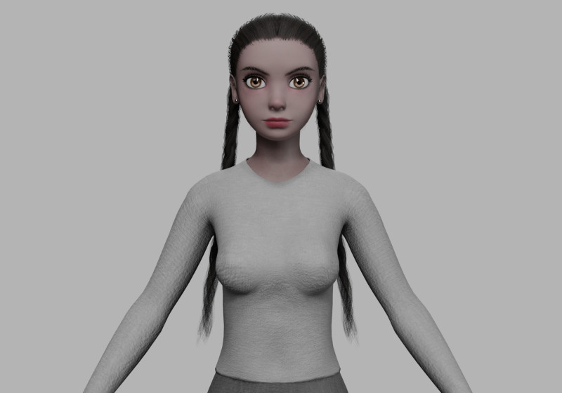 Black young woman V24881 3Dモデル .c4d .max .obj .3ds .fbx .stl .blend 