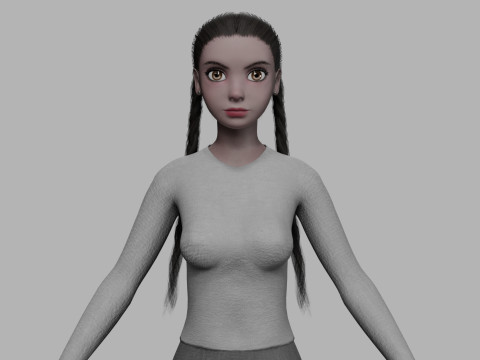 Black young woman V24881 3Dモデル
