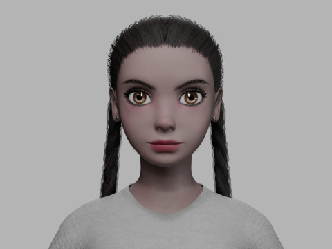 Black young woman V24881 3Dモデル