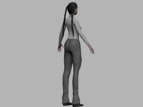 Black young woman V24881 3Dモデル