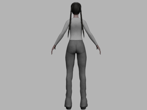 Black young woman V24881 3Dモデル