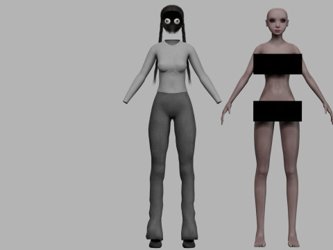 Black young woman V24881 3Dモデル