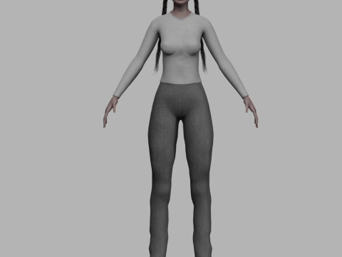 Black young woman V24881 3Dモデル