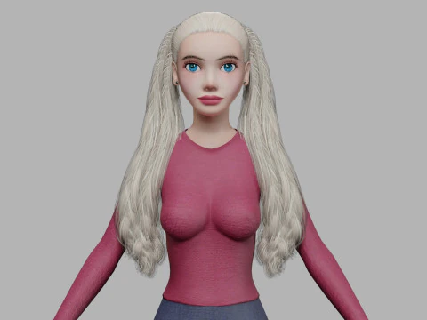 सुनहरे बालों वाली सुंदर महिला V36576 3D मॉडल