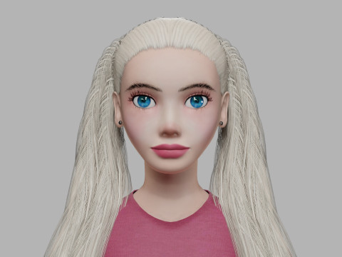 Blond cute woman V36576 3D Model