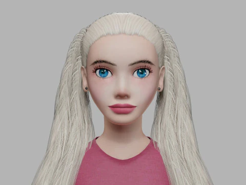 Blond cute woman V36576 3D Model