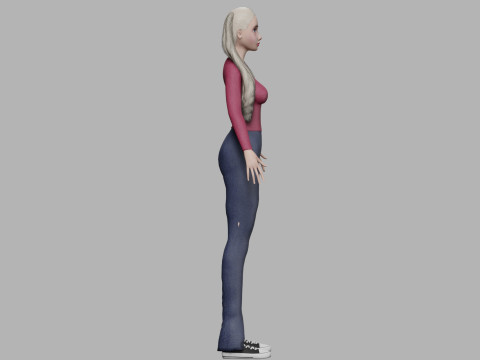 Blond cute woman V36576 3D Model