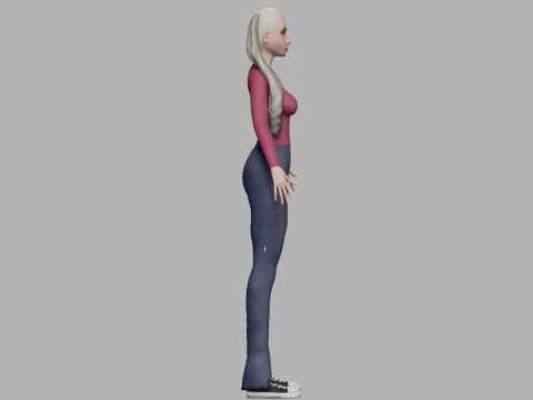 Blond cute woman V36576 3D Model