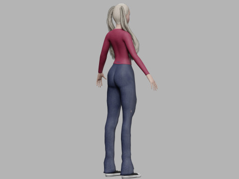 Blond cute woman V36576 3D Model