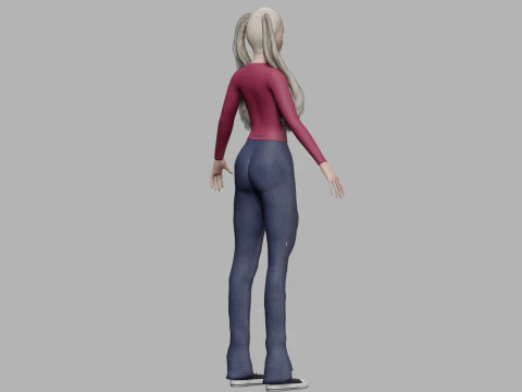 Blond cute woman V36576 3D Model