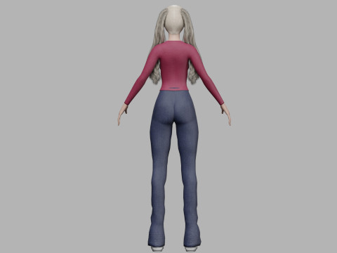 Blond cute woman V36576 3D Model