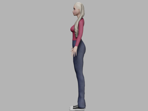 Blond cute woman V36576 3D Model
