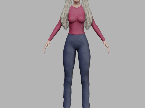 Blond cute woman V36576 3D Model