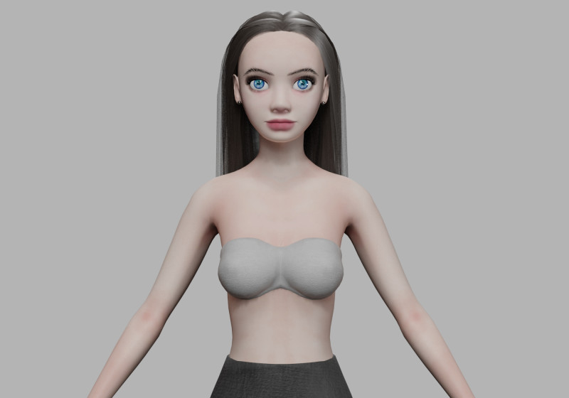 Cartoon basic woman V26831 Modello 3D .c4d .max .obj .3ds .fbx .stl .blend 