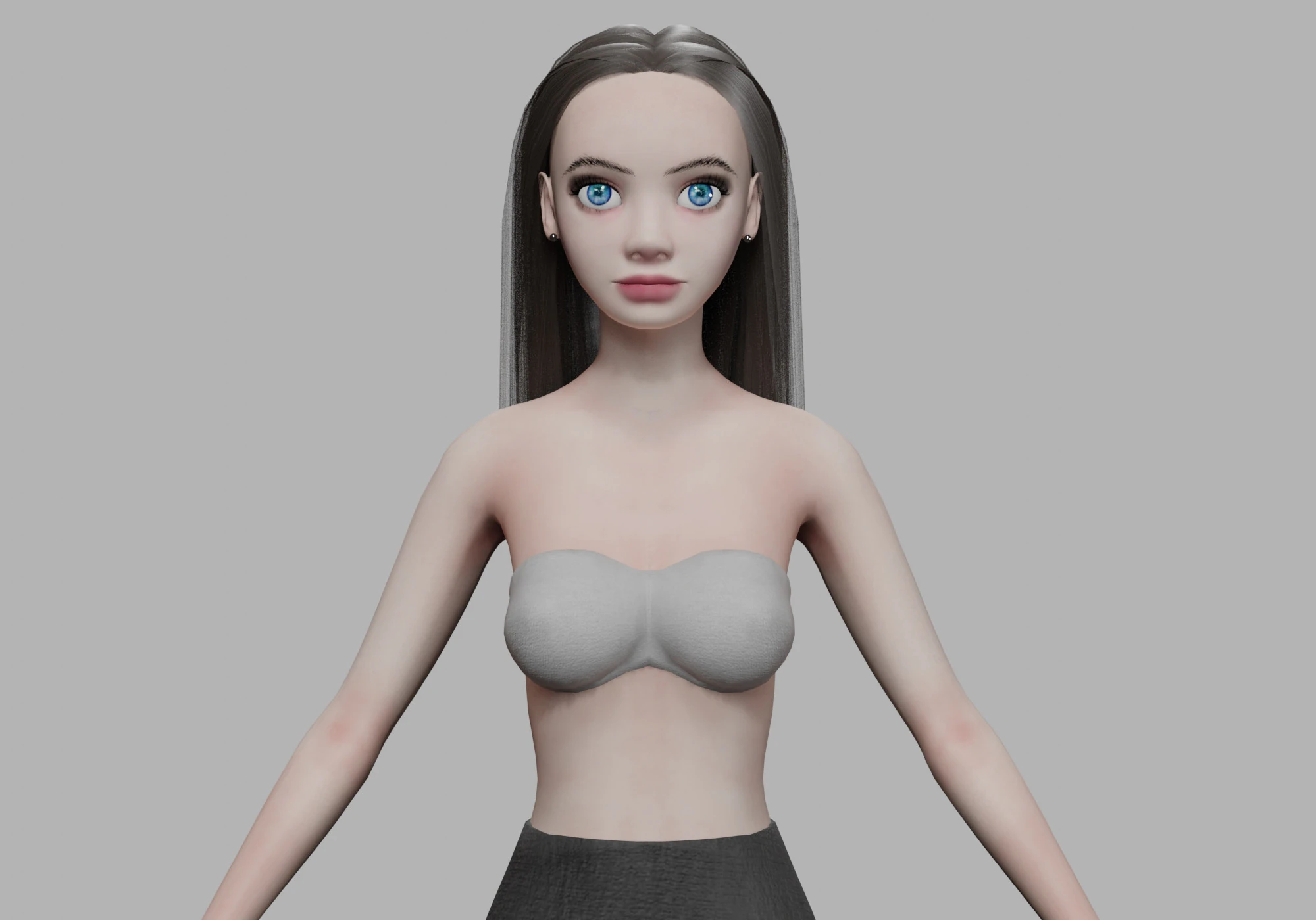 Cartoon basic woman V26831 3D Model .c4d .max .obj .3ds .fbx .stl .blend