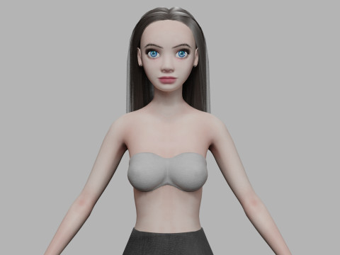 Cartoon basic woman V26831 3D Model