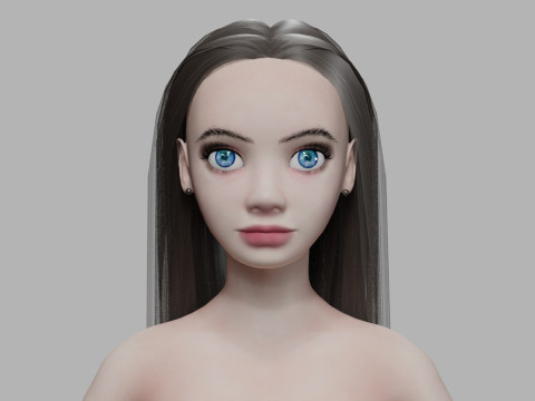 Cartoon basic woman V26831 Modello 3D