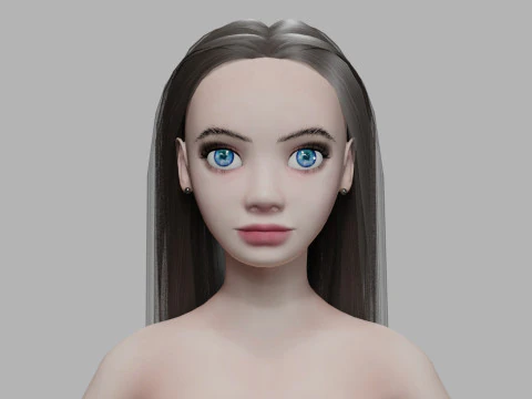 Cartoon basic woman V26831 3D Model