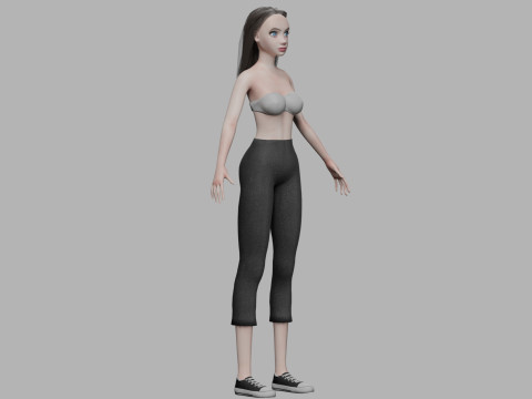 Cartoon basic woman V26831 Modello 3D