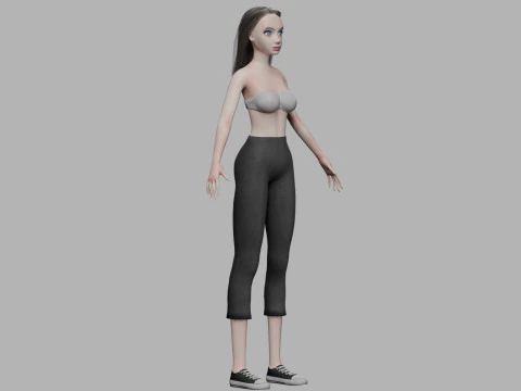 Cartoon basic woman V26831 3D Model
