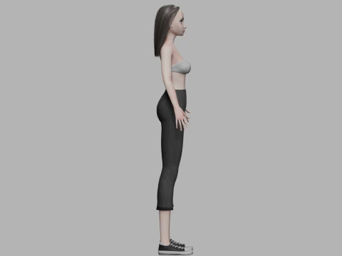 Cartoon basic woman V26831 3D Model