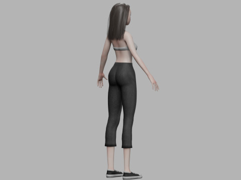 Cartoon basic woman V26831 Modello 3D