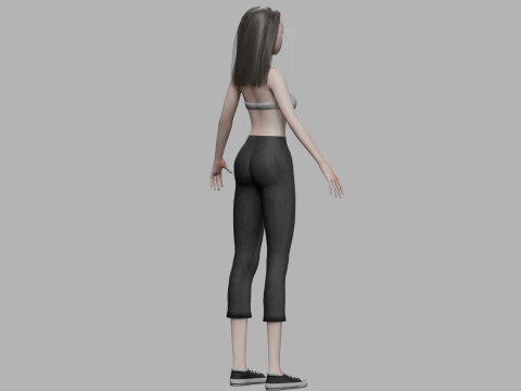 Cartoon basic woman V26831 3D Model