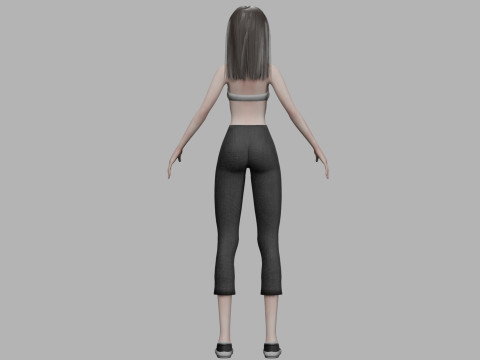Cartoon basic woman V26831 Modello 3D