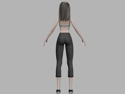 Cartoon basic woman V26831 3D Model