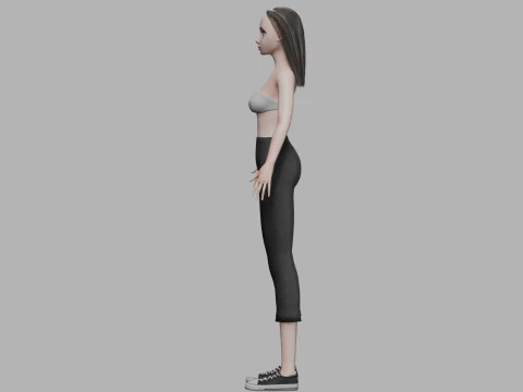 Cartoon basic woman V26831 3D Model