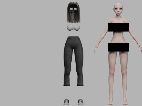 Cartoon basic woman V26831 Modello 3D